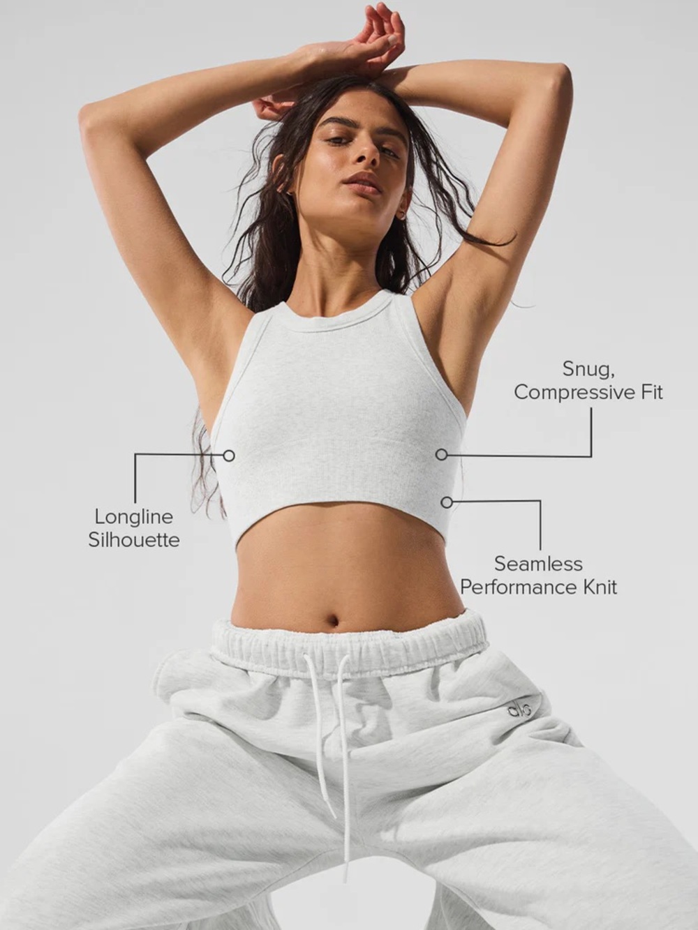 Seamless Delight High Neck Bra oatmeal heather